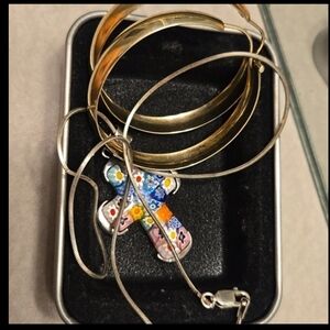 Bundle 925 Alan K necklace And Large Hoops 925